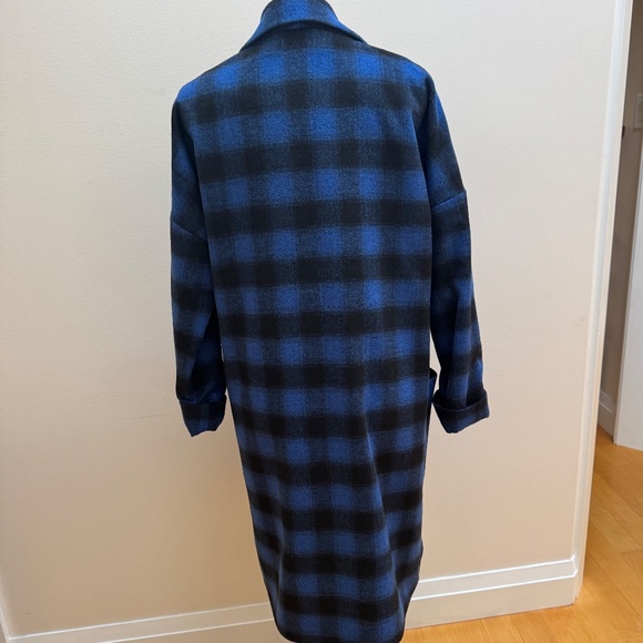 NWOT Periphery 'Easy Love Coat' in Blue/Black Check Sz. M - Picture 2 of 13